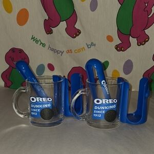 Oreo Dunking Mug Set with Blue Handles 2024 New Never Used